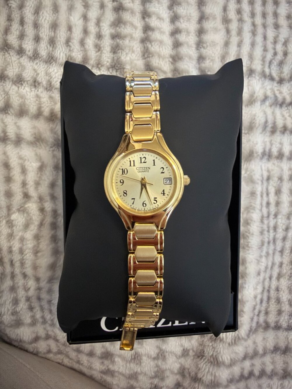 Citizen 1012-S072689 23MM Gold-Tone Date Ladies Quartz Watch